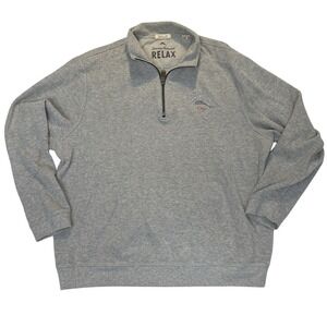 Tommy‎ Bahama Relax Quarter Zip Pullover Mens XL Gray Cotton Sweater